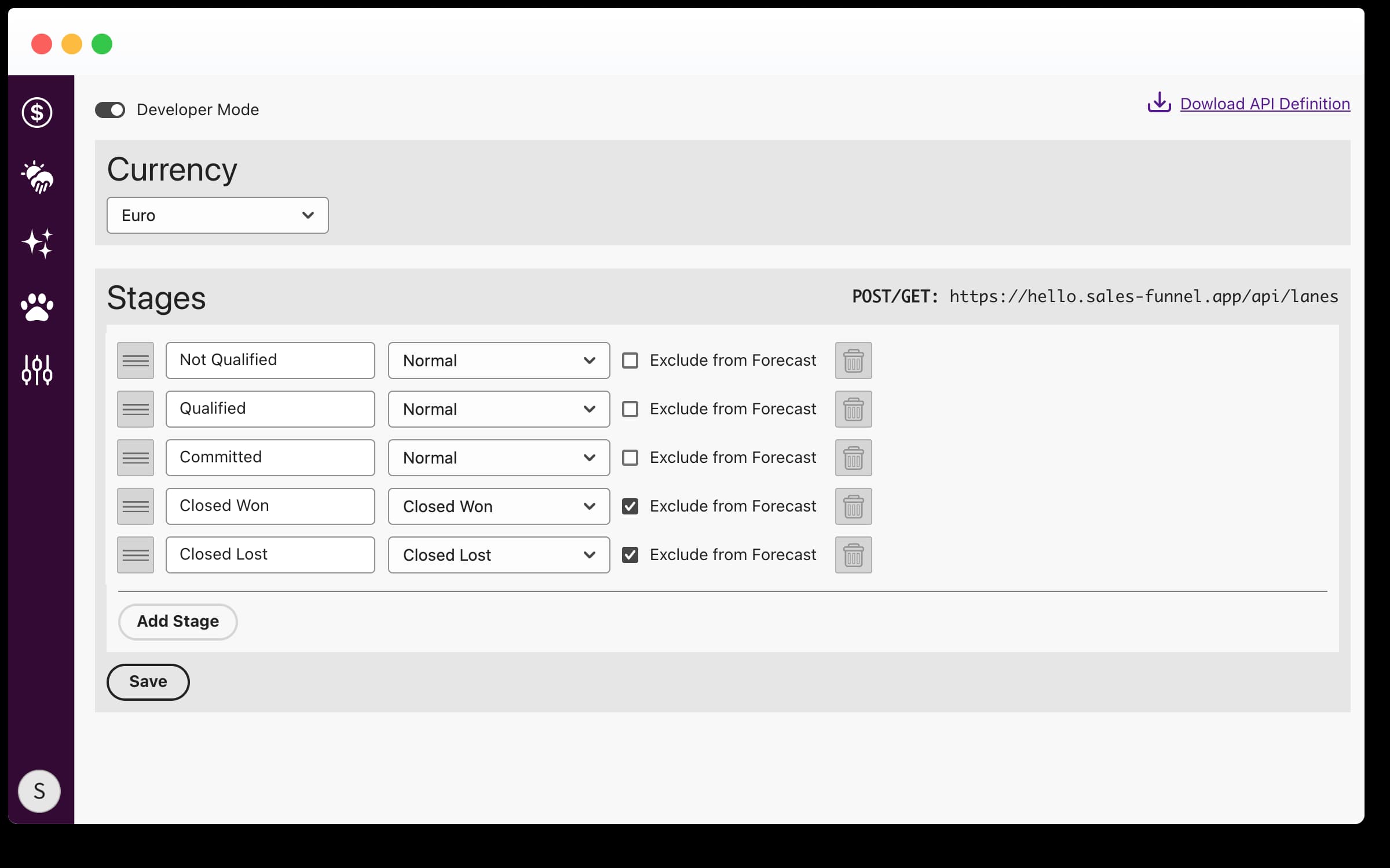 Sales Pipeline Developer Mode