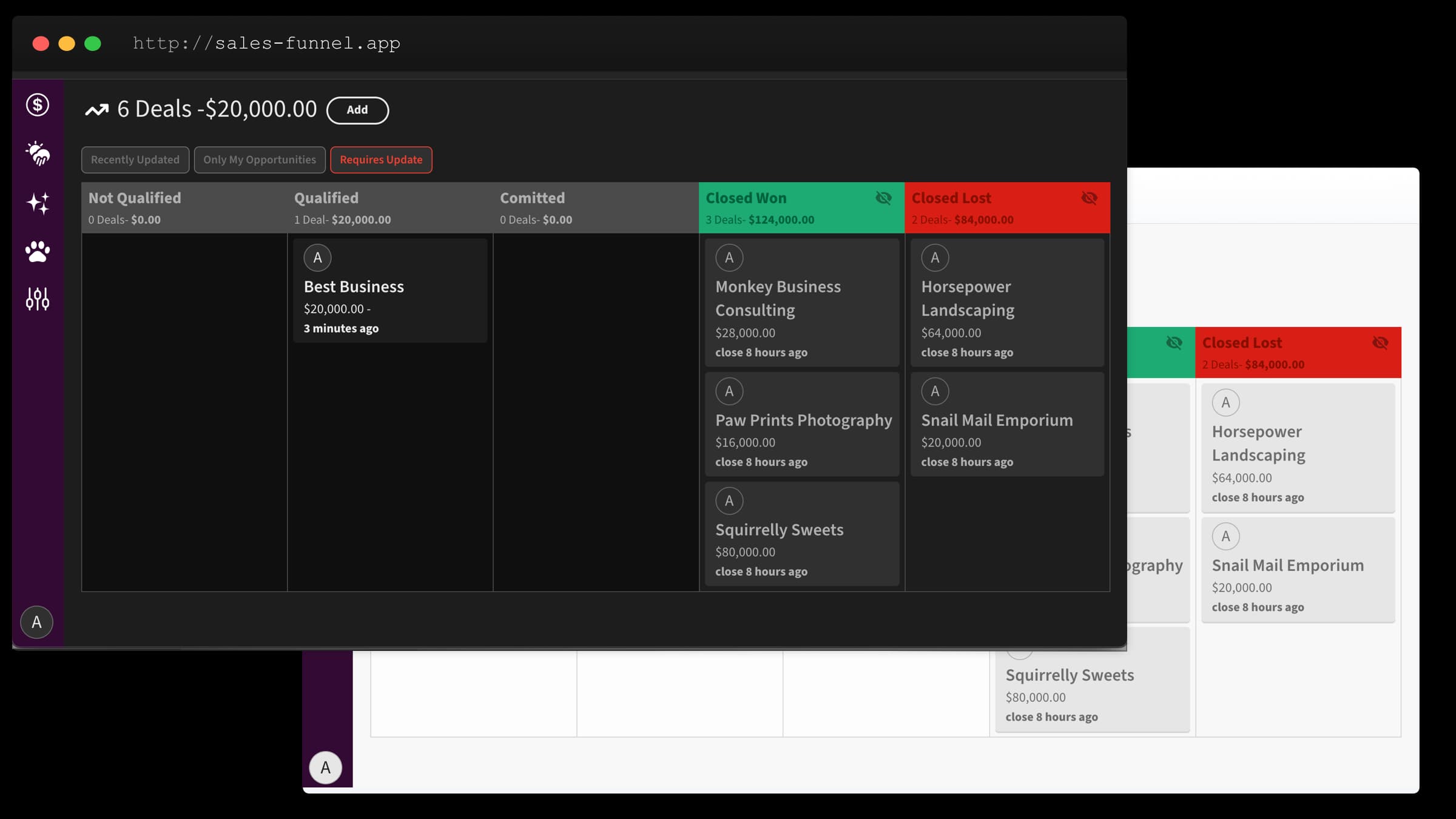 Sales Pipeline Dark and Light Mode