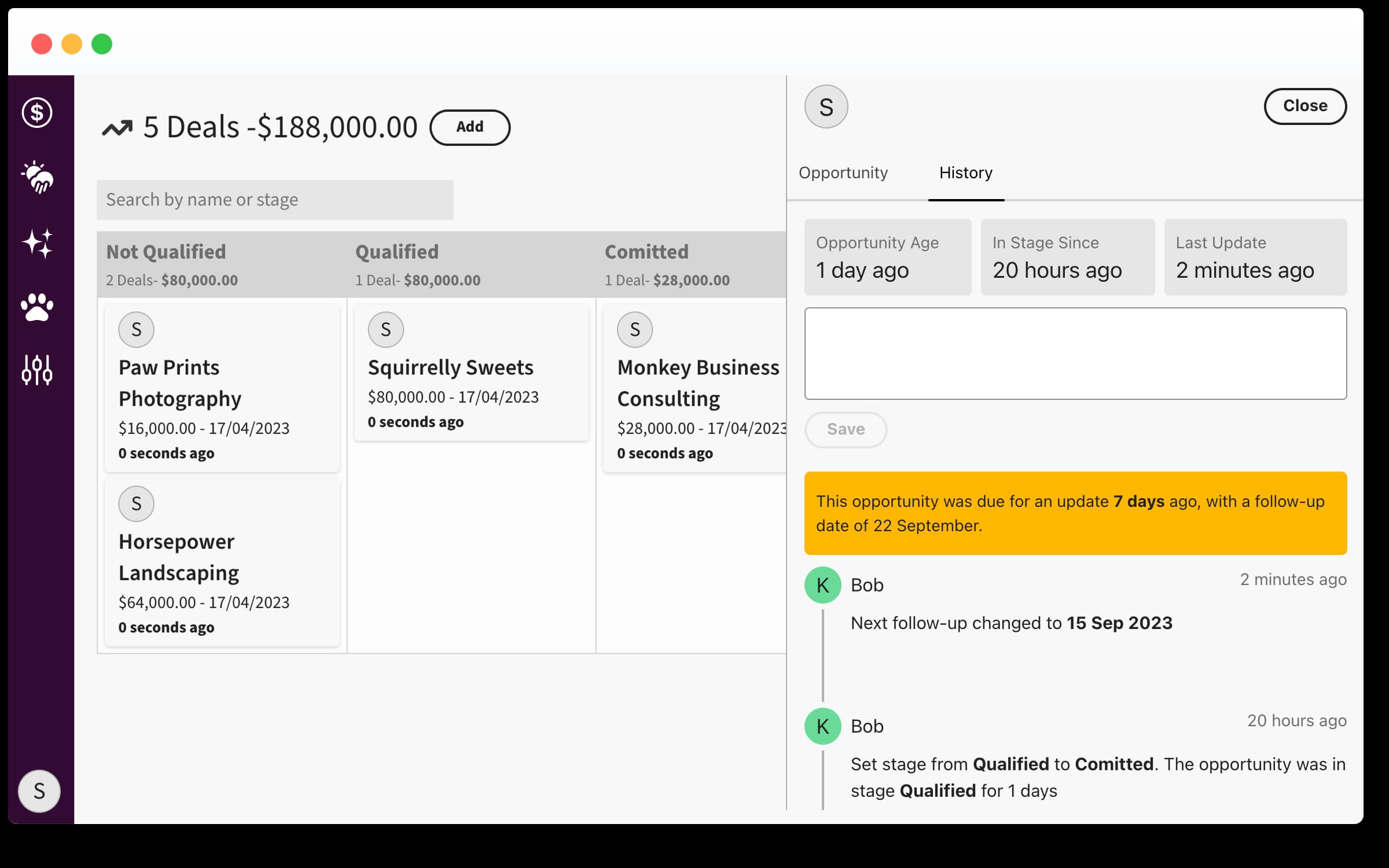 Sales Pipeline Follow-Up Reminder