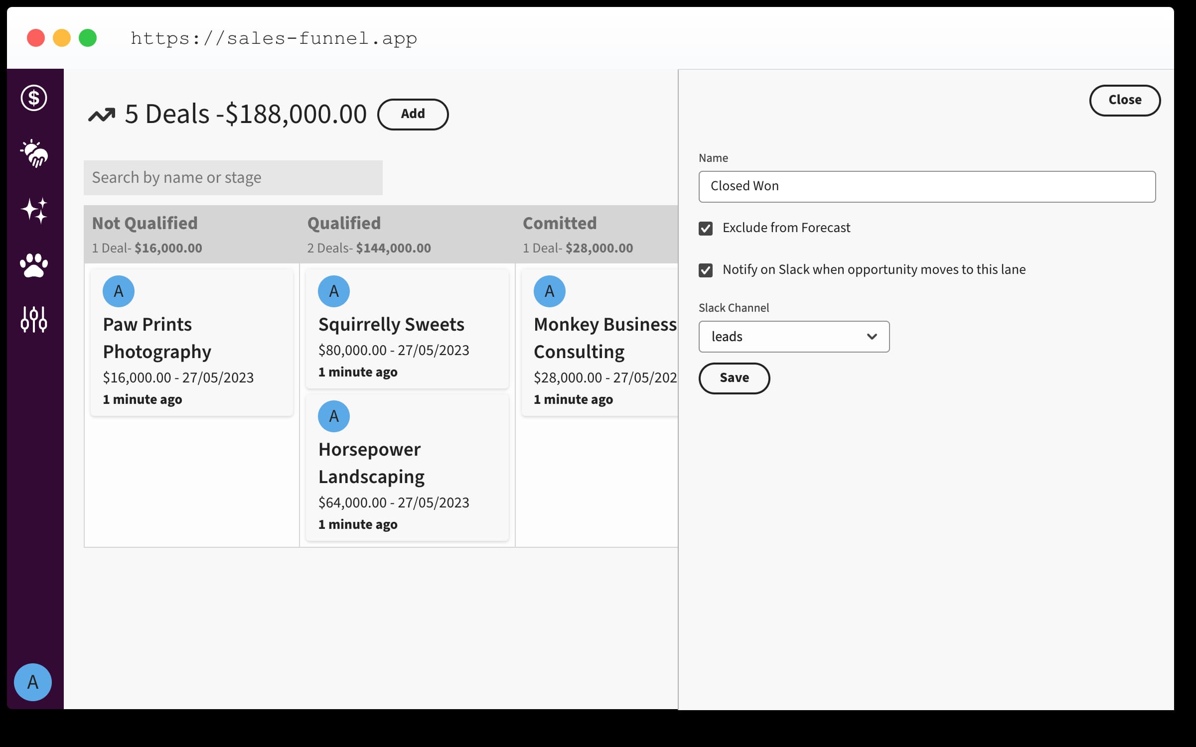 Sales Pipeline Slack Opportunity Update